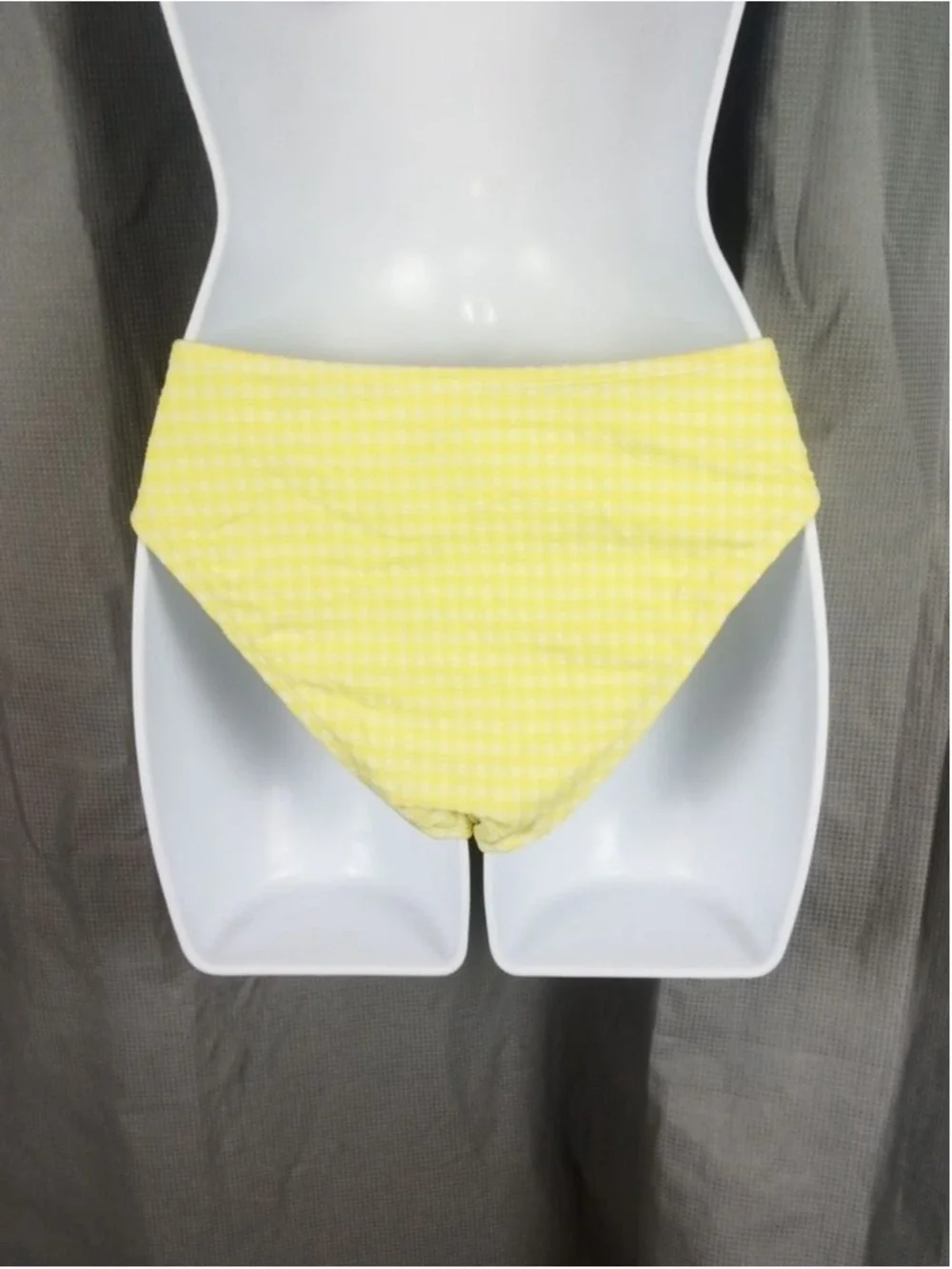 Xhilaration Yellow White Gingham Bikini Bottom Medium